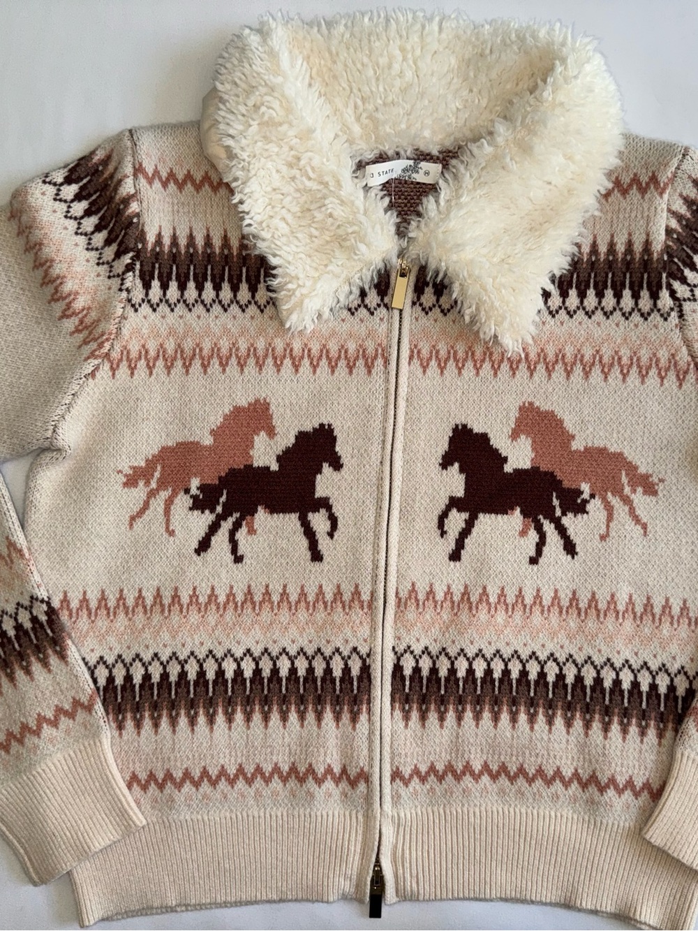 Altar'd State Zip Sweater with Horse Motif nwot plastic tag attached - Picture 2 of 5
